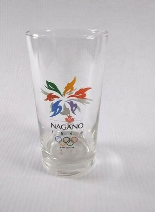 Vintage 1998 Nagano Japan Winter Olympics 12 Oz Collector Tumbler Glass