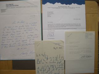 Letters Signed By Explorers And Adventurers