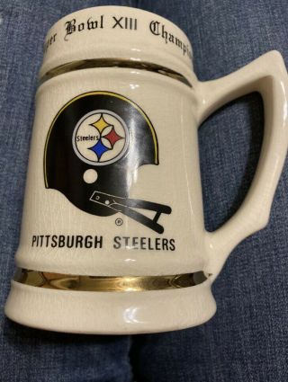 Nfl Pittsburgh Steelers Bowl Xiii (1978) Champions Beer Stein Mug
