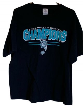 Vintage 2003 Florida Marlins Mlb World Series Champions T - Shirt Men Xl