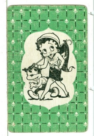 Single Vintage Playing Card Artist G Natwick " Betty Boop " Listed Art As Na - 5 - 1 B