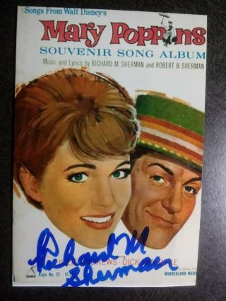 Richard M Sherman Authentic Hand Signed Autograph 4x6 Photo - Disney Songwriter