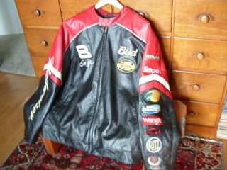 Nascar’s 8 Dale Earnhardt Jr Budweiser Leather Jacket Chase Authentics Medium