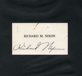 Richard Nixon U.  S.  President Autographed Signed Business Card Very Rare