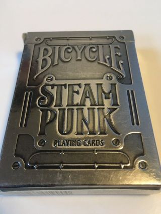 Steam Punk Silver Bicycle Premium Poker Size Standard Index Playing Cards