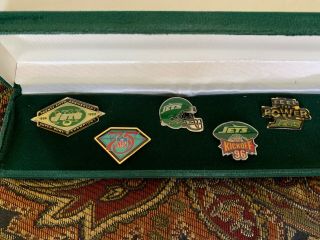 Set Of 5 York Jets Logo Collector Pins Rare