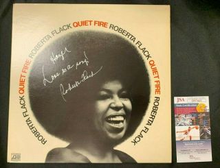 Roberta Flack Hand Signed Auto Vinyl Record/album Quiet Fire Jsa/coa