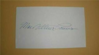 Wwii Ace Lt.  Mac Arthur Powers,  Usaf 8vs 324th Fg Signed 3x5 Card Ace - In - A - Day