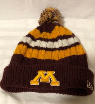 Minnesota Golden Gophers Era Knit Hat On Field Sideline Beanie Stocking Cap
