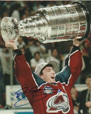 Joe Sakic Signed Colorado Avalanche 1996 Stanley Cup 8x10 Photo Hhof Autograph