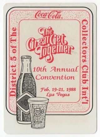 1 Playing (swap) Card - Coca Cola - 10th Annual Convention 1988 [1978]
