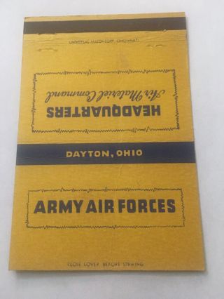 Vintage Matchbook Cover Matchcover Military Us Army Air Forces Dayton Oh