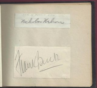 Frank Buck,  Animal Collector,  Signed Album Page,  Wls Radio Station,  Chicago,  Il