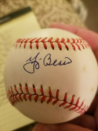 Yogi Berra Signed Baseball Hall Of Fame Player