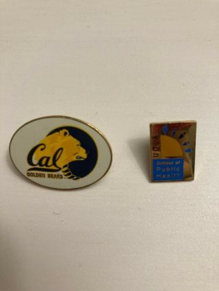 Ucla School Of Public Health & Uc Berkeley Cal Golden Bears Lapel Pins / Badges