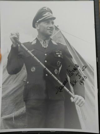 Johannes Wiese German WW II ACE Luftwaffe PILOT Authentic.  Autographed photo. 2