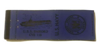 Vintage Matchbook Cover Matchcover Us Navy Ship Uss Bairoko Cve 115