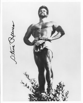 Steve Reeves As Hercules (1958) Hand - Signed 10” X 8” Portrait