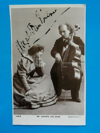 Auguste Van Biene - Composer - Celist - Cello - Comedy Opera Co Autograph Photo