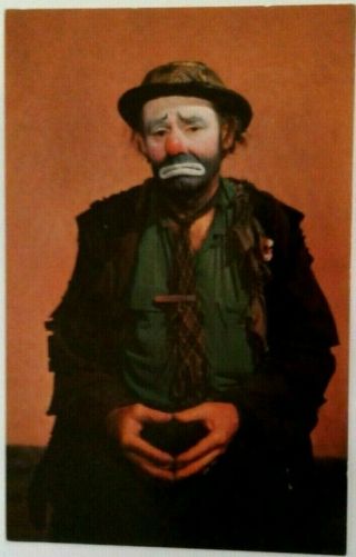 Emmett Kelly Sr.  - Signed Postcard With Certificate Of Authenticity / Clown