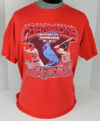 St.  Louis Cardinals Stl Mlb Nl Champions World Series 2004 Mens T - Shirt Size Xl