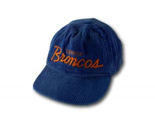 Vintage Sports Specialties Denver Broncos Nfl Script Corduroy Hat Cap O/s
