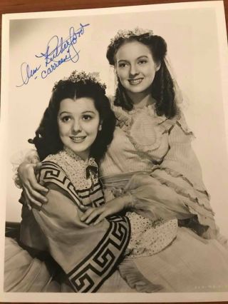 Actress Ann Rutherford Autograph Pic With