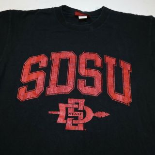 Sdsu San Diego State University Aztecs Black Label Tee T Shirt Sz Mens L