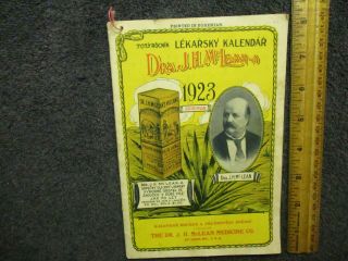 Vintage Almanac/dra.  J.  H.  Mclean 1923 Almanac & Medical Guidenice Old Almanac