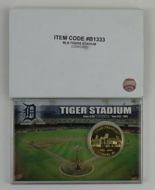 Mlb Detroit Tigers Stadium Limited Edition 24kt Gold Flashed Medallion Coin/card