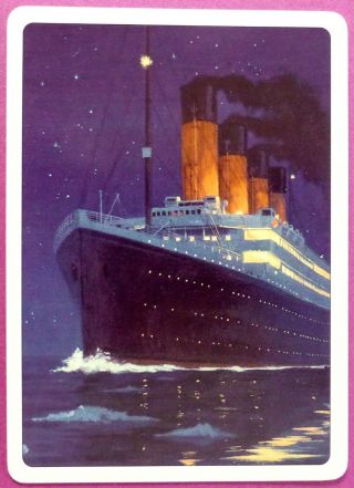 Swap Card.  The Titanic.  Steam Ship,  White Star Line.  Modern Piatnik.  Wide.