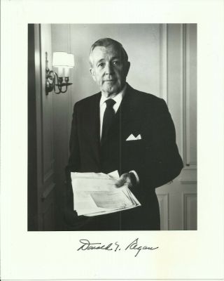 Donald T.  Regan - Secretary Of The Treasury Autographed 8x10 Signed Photo