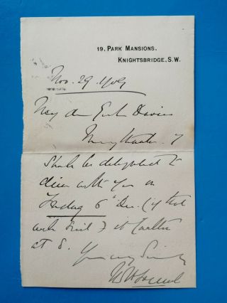 Sir John French - Earl Ypres - Military - Army Wwi - Navy - Autograph Letter