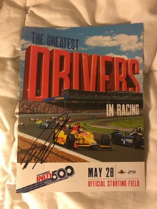 2017 Indy 500 Starting Field Line - Up Indianapolis Signed By Winner Takuma Sato