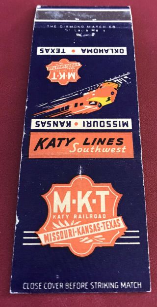 Matchbook Cover Katy Lines Southwest Mkt Katy Railroad Missouri Kansas Texas