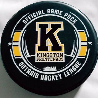 Kingston Frontenacs Ohl Official Game Puck Made In Canada Ontario Hockey League