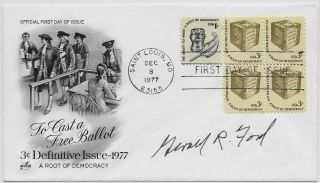 Gerald R.  Ford (1913 - 2006) Us President/vice President - Signed 1977 Fdc