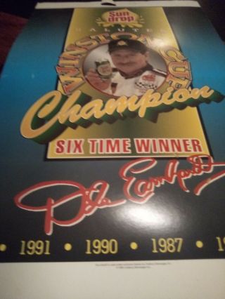 Dale Earnhadt 6 Time Champion Poster