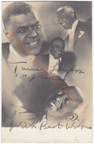 American Vocal Piano Duo Turner Layton And Clarence Johnstone.  Signed Postcard