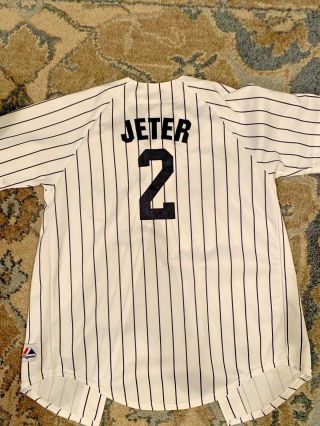 Derek Jeter York Yankees Majestic Pinstripe Jersey Size Youth Large