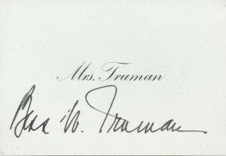 Bess Truman - Signature Of The First Lady Of The United States