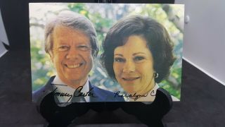 Jimmy And Rosalynn Carter Signed Postcard From Plains Ga Signatures