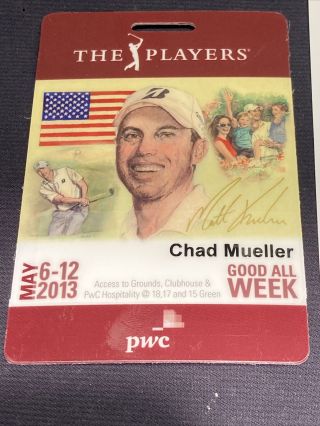 The Players Championship Golf Tiger Woods Wins Ticket Badge All Week Pass 2