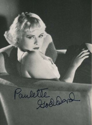 Paulette Goddard - Signed Satin Finish Photograph