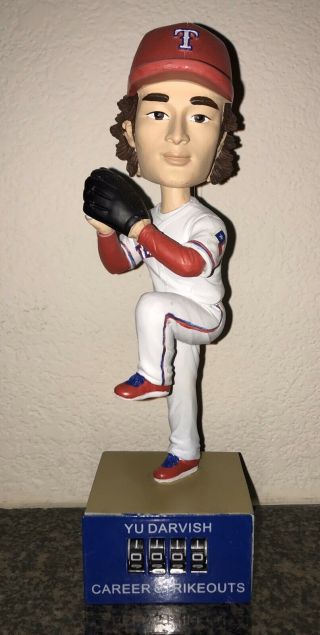 Yu Darvish Texas Rangers Strikeout Counter Bobblehead Red Hat Stadium Giveaway