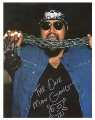 One Man Gang Autographed Photo Wrestling Wwf Wwe Wcw Signed Akeem Dream