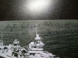 EDGAR HARRELL Hand Signed Autograph 4X6 Photo,  BIS - WWII INDIANAPOLIS SURVIVOR 3