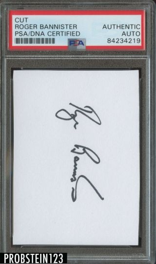 Roger Bannister Cut Signature 4 Minute Mile Psa Dna Autograph Certified Signed