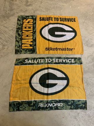 2 Green Bay Packers Salute To Service Military Nfl Football Flag Banner 24”x17”