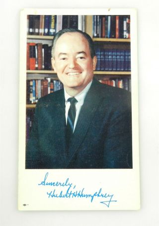 1965 Vice President of The United States HUBERT HUMPHREY AUTOGRAPH On Card F20 2